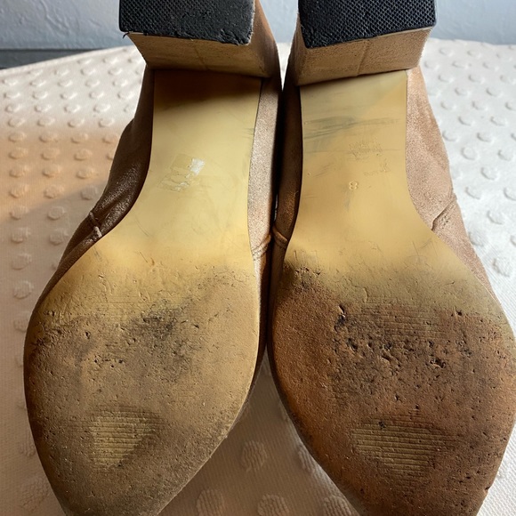 BCBG Maxazria Camel Suede Chunk Heel Booties - Picture 6 of 16